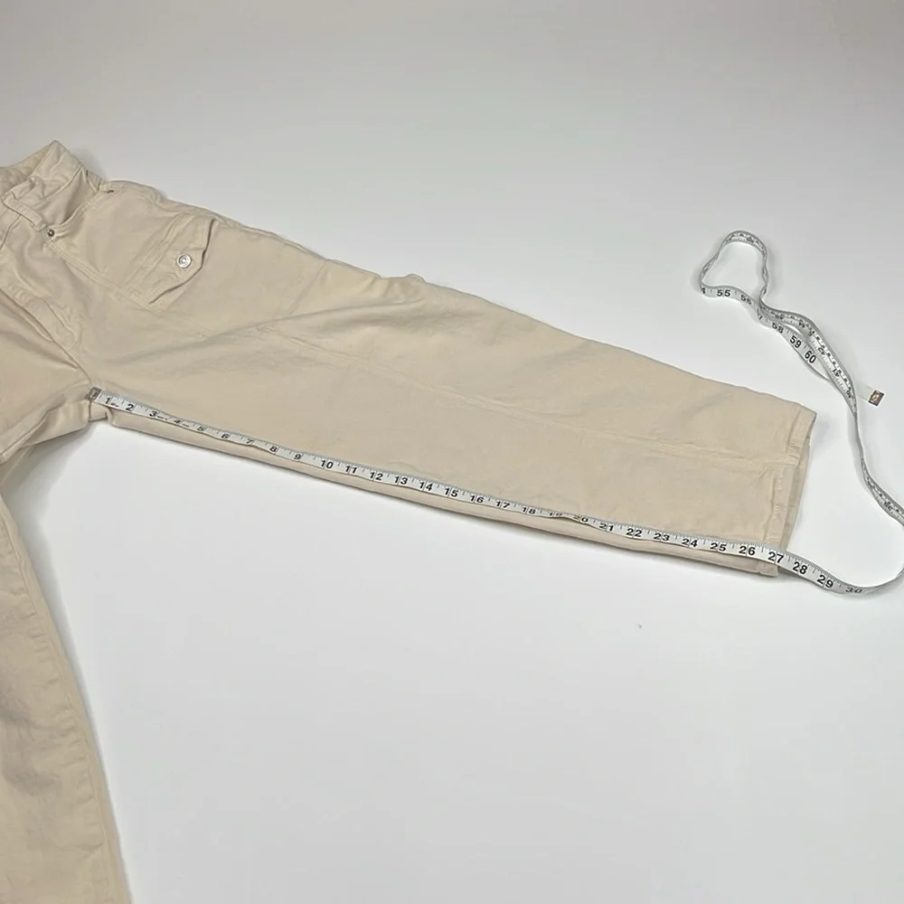 Paige Alexis High Rise Tapered Cargo Jeans in Blonde Sand Size 29 - Picture 12 of 12